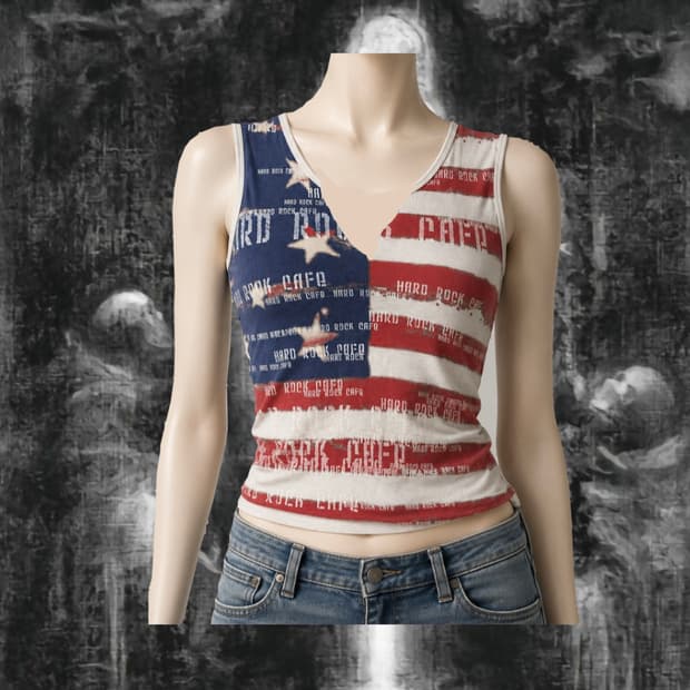 Hard rock cafe 성조기 sleeveless