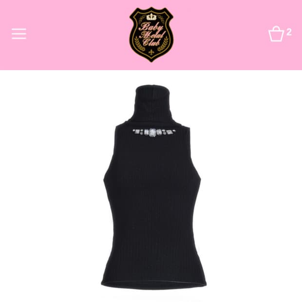 베이비메탈클럽 큐빅 홀터넥 하이 니트갸루폴라탑 엔젤넘버555포어링애즈온