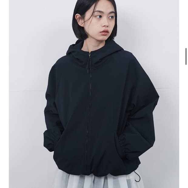 오헤시오 스트라이프 후디드 윈드브레이커