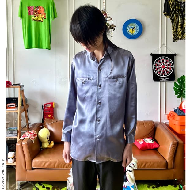 90s Half Moon by T.K Vintage Silk Shirt