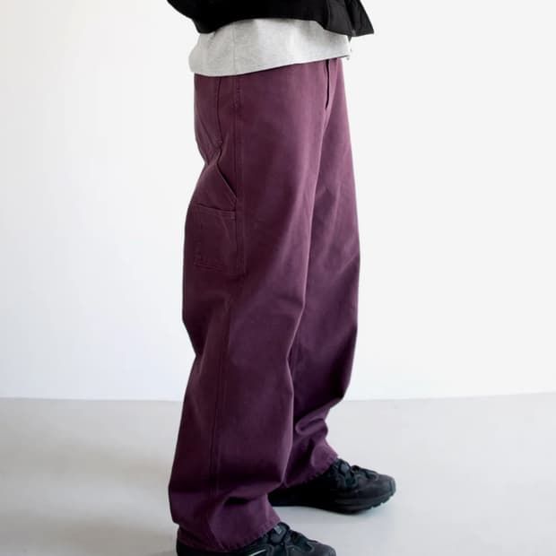 파세르 워시드 덕 코튼 페인터 팬츠 [퍼플]L