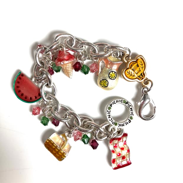 Y2K 미국 독립 디자이너 핸드메이드 실버 참 팔찌 4종