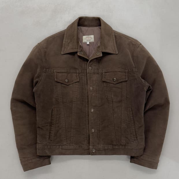 90s 아르마니 몰스킨 퀼팅 트러커 자켓