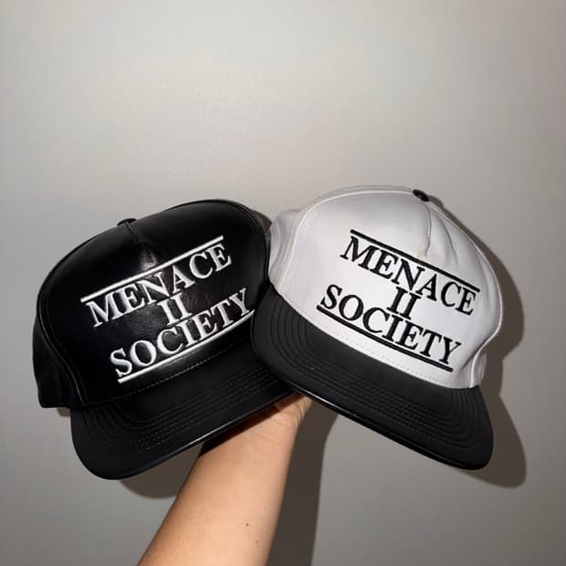 Supreme manace 2 sociaty leather cap