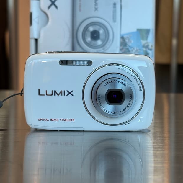 츄/풀박/날짜표시)파나소닉 루믹스 dmc-s1 화이트 빈티지디카