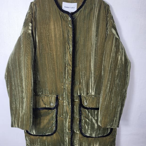 BIMBA Y LOLA 빔바이롤라 그린소프트벨벳 덕다운패딩 S 90-95