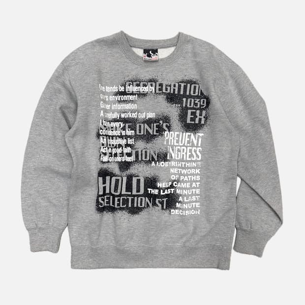 grunge lettering grey sweatshirt