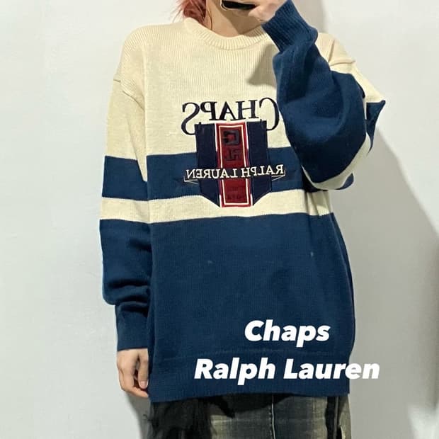 챕스 랄프로렌 빅로고 니트