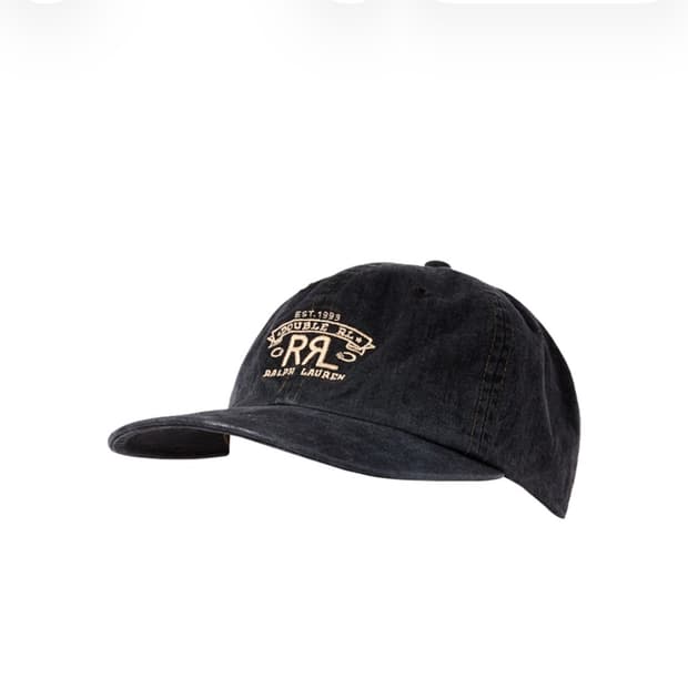 더블알엘 랜치 로고 트윌 볼 캡 블랙 (김우빈 모자)