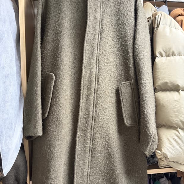 오라리 브러쉬드 알파카 울 멜튼 후디드 코트 5사이즈