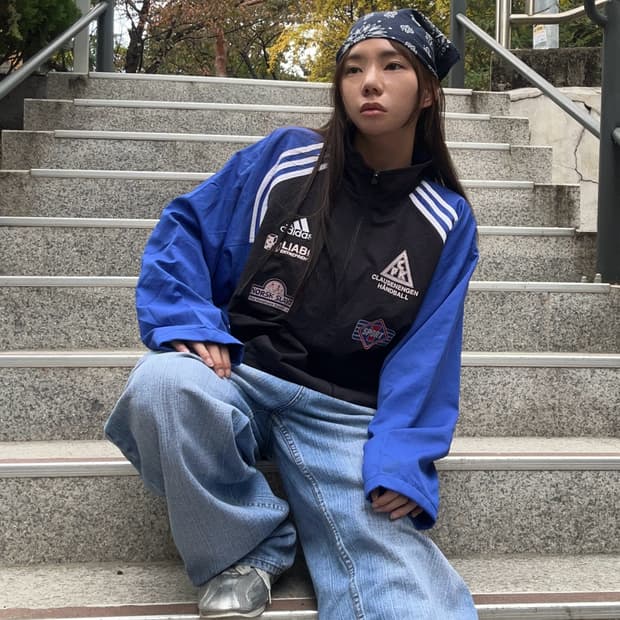 90s ADIDAS 올드스쿨 유니폼 윈드브레이커