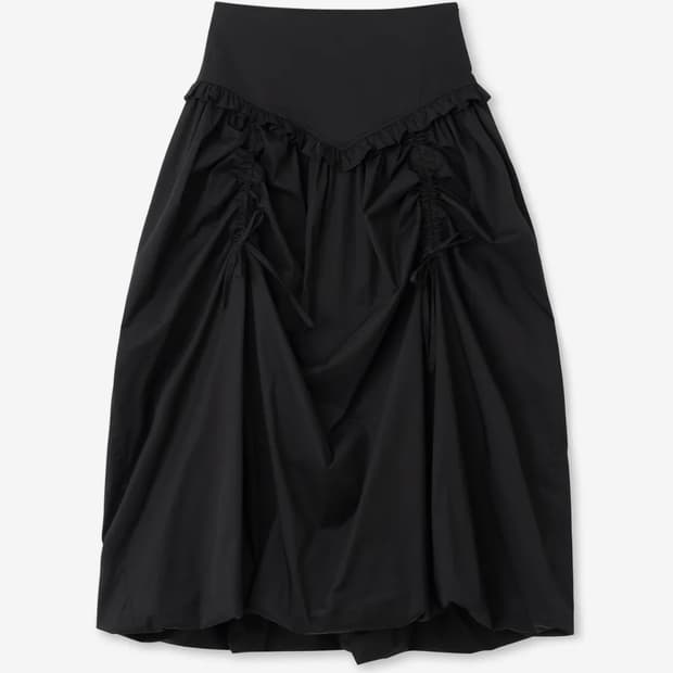 밀로 우먼 벌룬 셔링 맥시 스커트 [블랙]