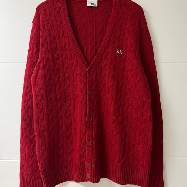 라코스테 가디건 모 100%