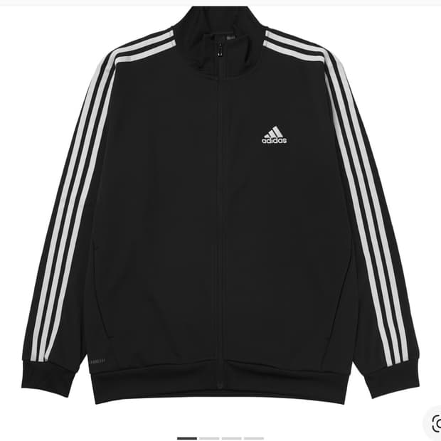 아디다스 3S 레귤러 핏 더블 니트 트랙 탑 블랙 화이트 - KR 사이즈