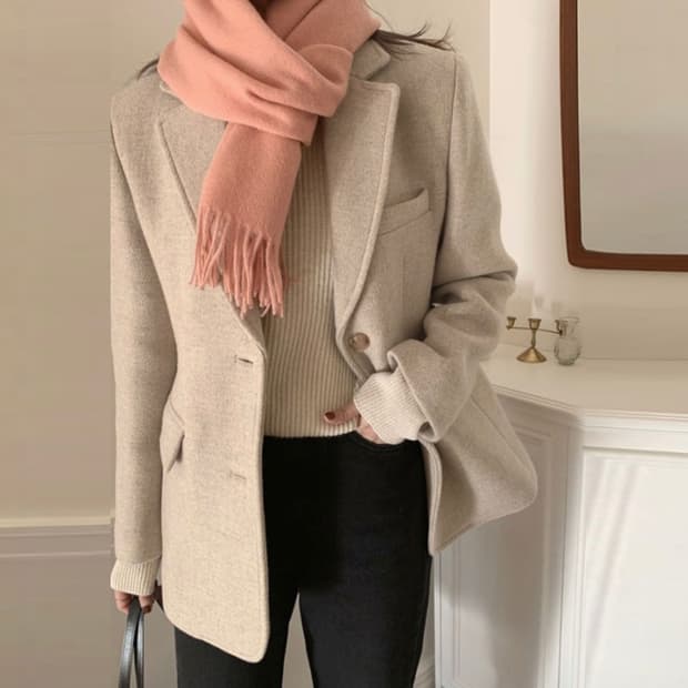 가내스라 오디네르(ordinaire) 위드 울 자켓 프리사이즈 새상품