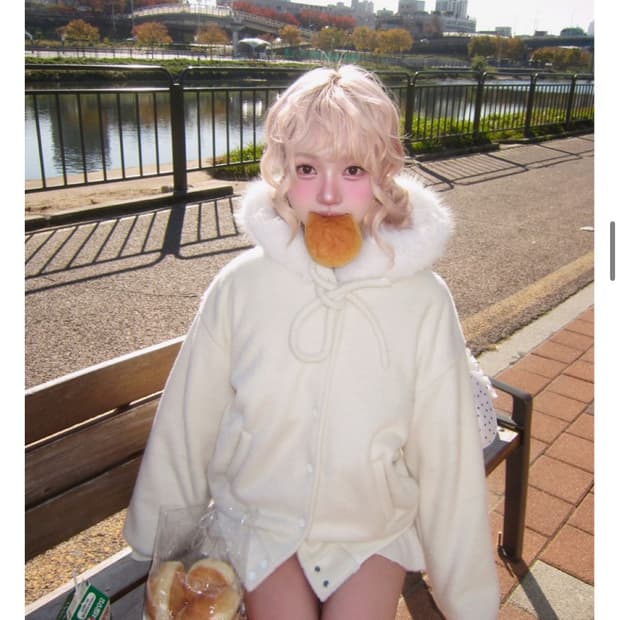 (화이트) 남다메이드 핀터걸 후드 점퍼