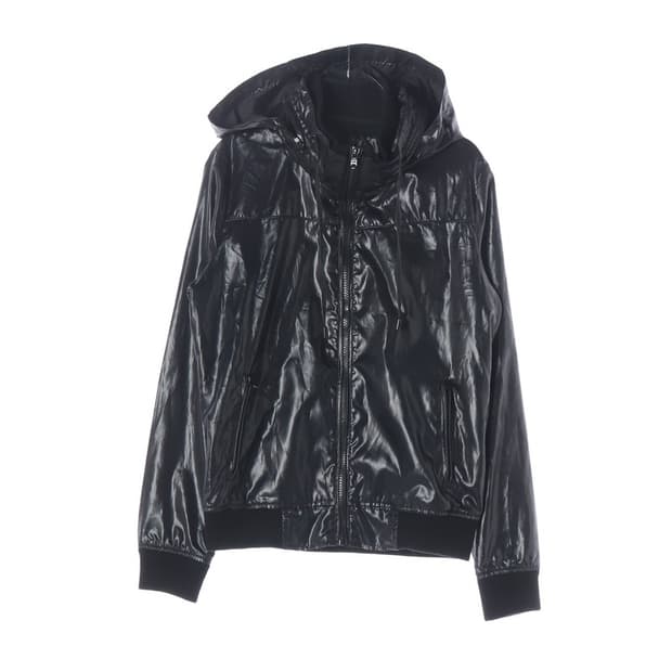 EDWIN 유광 블랙 후드 집업 자켓 S