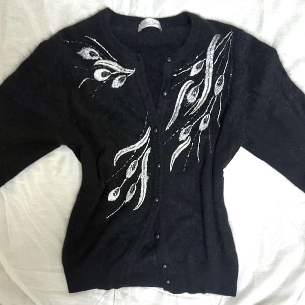 빈티지 자수 가디건 