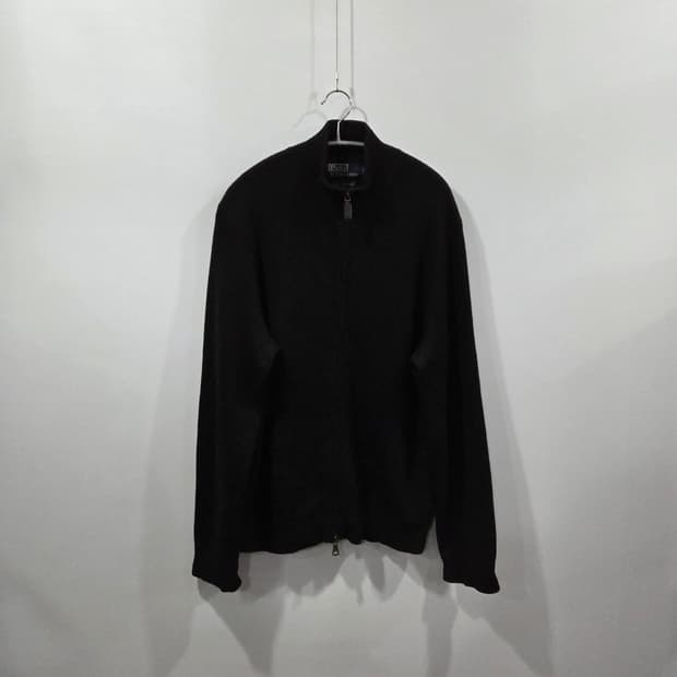 폴로랄프로렌 엘보우 패치 램스울 투웨이 니트집업 XL