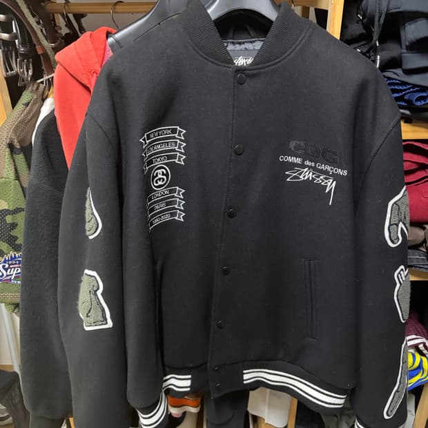 스투시 x 꼼데가르송 cdg 바시티자켓