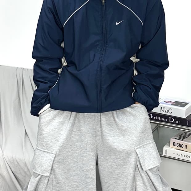 나이키 90s 네이비 바람막이 점퍼 M
