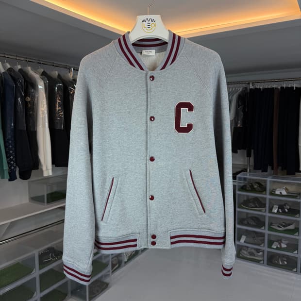 [리오브] 셀린느 테디 백로고 컬리지 바시티 자켓