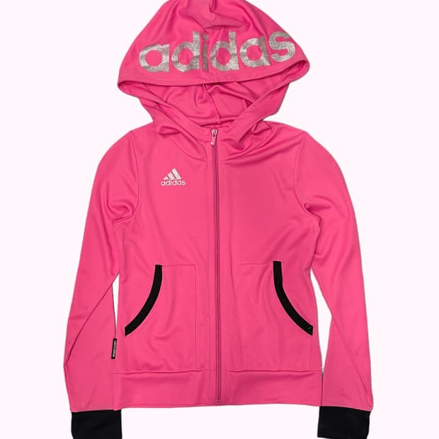 pink crop hood zip-up