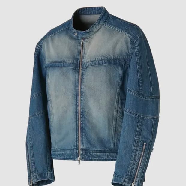 쿠어 페이딩 바이커 데님 자켓