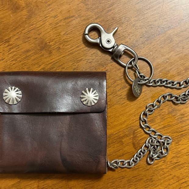 RRL 지갑 콘초 체인 레더월렛