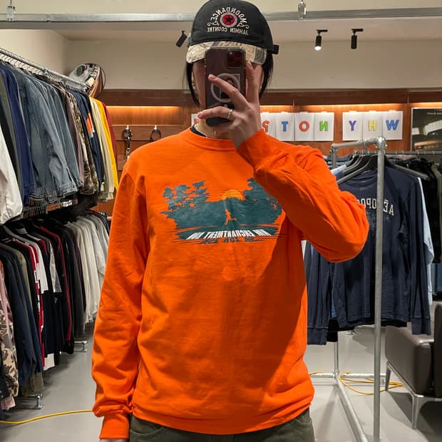 빈티지 롱슬리브 티셔츠(오렌지)  