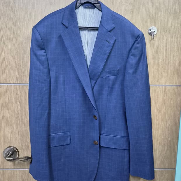 브룩스브라더스 네이비 체크 정장 자켓