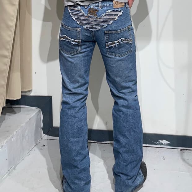 Vintage Armani Jeans Boots Cut Denim