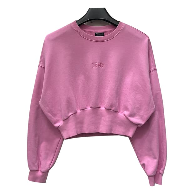 젝시믹스 와이드 밴딩 크롭 맨투맨 S