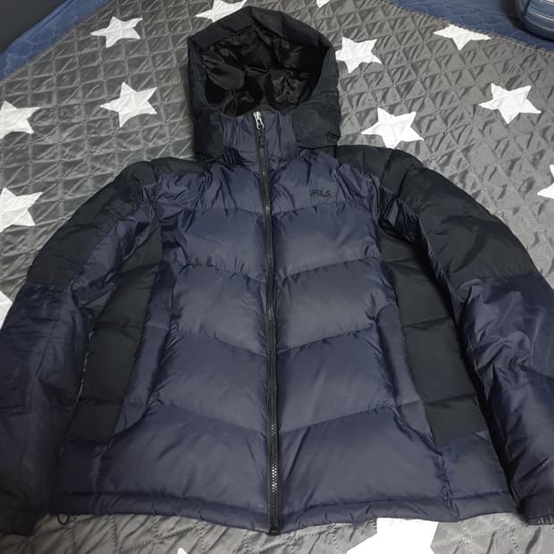 FILA 덕다운 후드 패딩 네이비 (L)