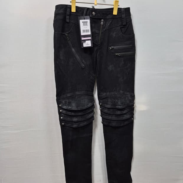 펑크 레이브 새상품 데님 바이커 팬츠 남성M