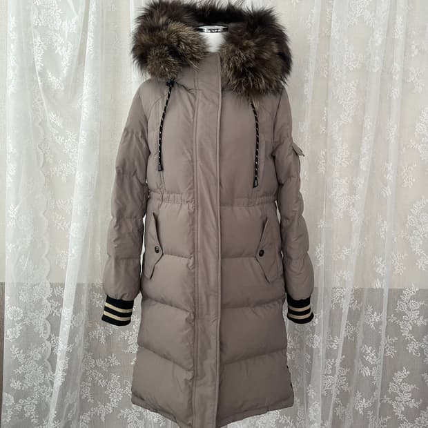 55) 에고이스트 덕다운 폭스퍼 패딩 베이지