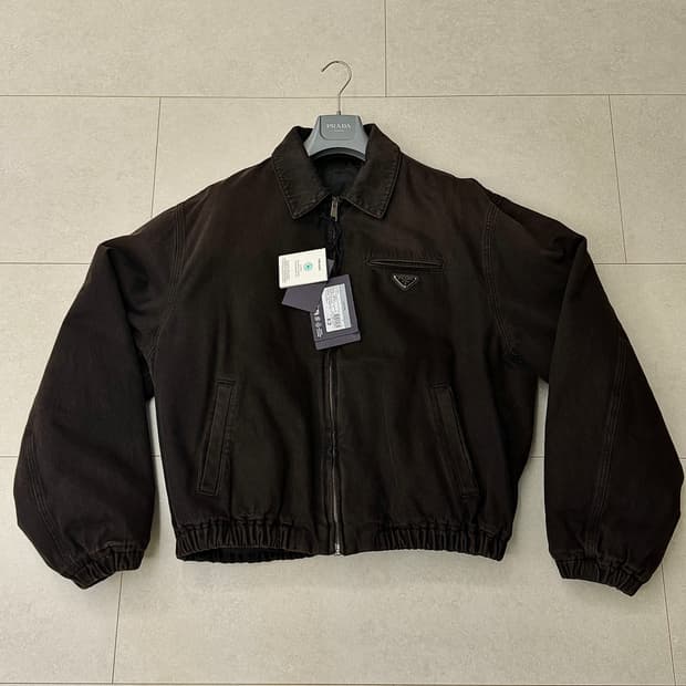 [L] 프라다 패딩 데님 블루종 봄버