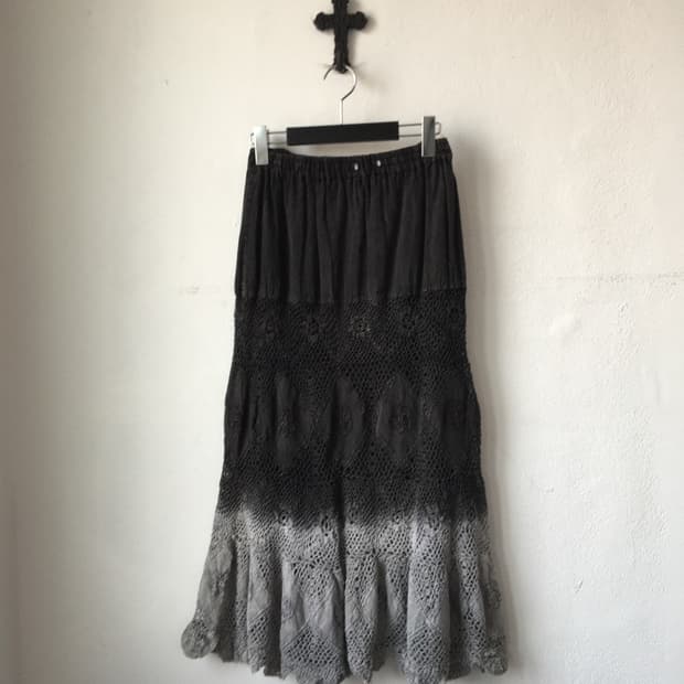 Crochet layer long skirt