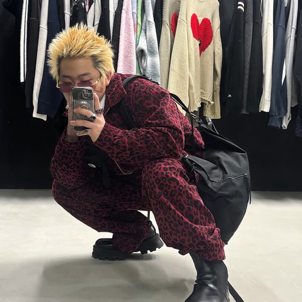 FETCH SUNDAY RED LEOPARD CORDUROY SET-UP