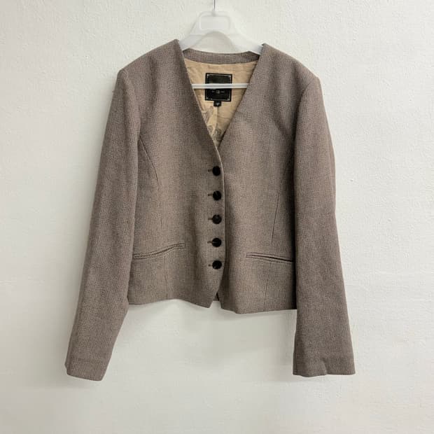써스데이 아일랜드 노카라 슬림핏 숏자켓 M