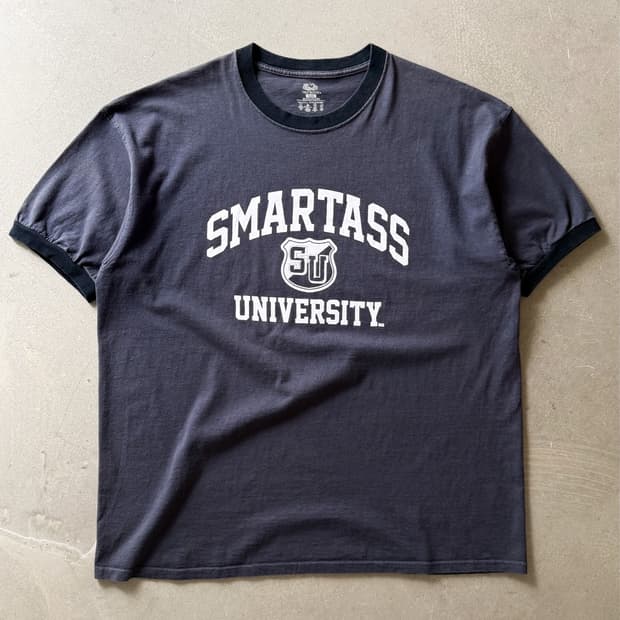 Vintage Smartass University Ringer Tee