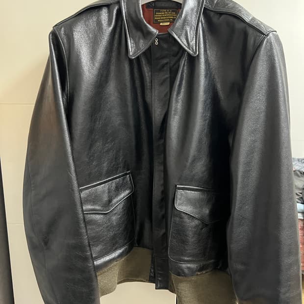 택포75) 아카펠라클로딩 A-2 자켓 46 홀스하이드 말가죽 a2