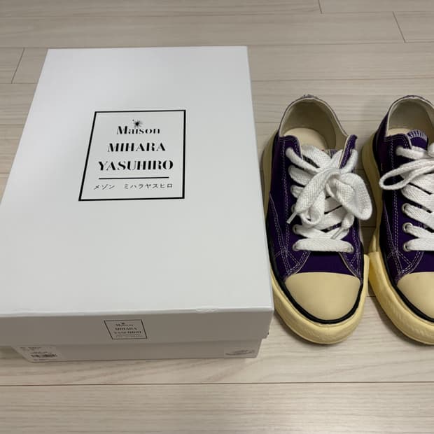 [43] 미하라 야스히로 피터슨 VL OG 솔 캔버스 로우탑 스니커즈 퍼