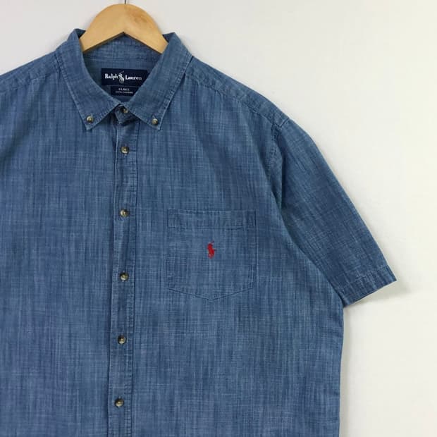XL 폴로 데님 셔츠