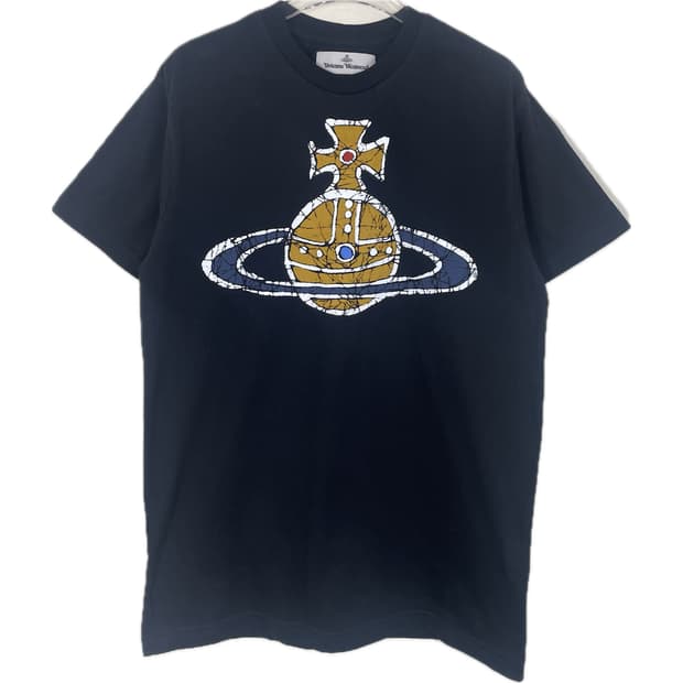 [XS] 비비안 웨스트우드 로고 빈티지 프린팅 반팔 티셔츠