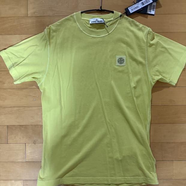 스톤아일랜드 머서라이즈드 코튼 자수로고 패치 반팔티셔츠
