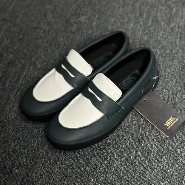 Vans 스케이트 로퍼 그린/화이트 7.5