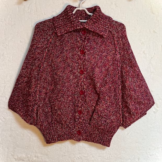 빈티지 니트 케이프 가디건 스웨터