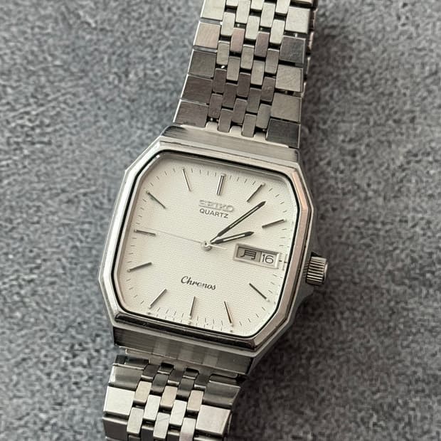 세이코 Seiko Chronos 쿼츠 스퀘어 데이 데이트