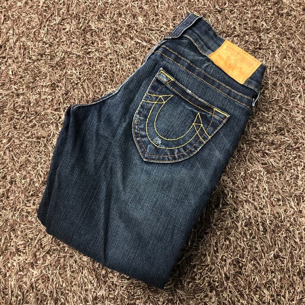 트루릴리전 부츠컷 워싱 데님 팬츠